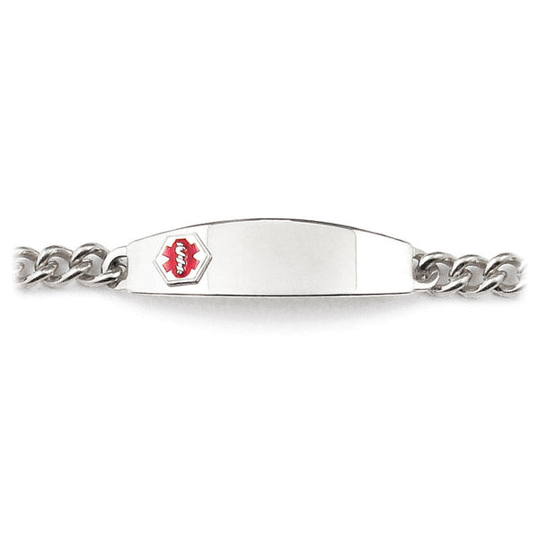 Speidel Medilog™ ID Stainless Steel Bracelet And Plaque W/ Raised Attached Medilog Charm