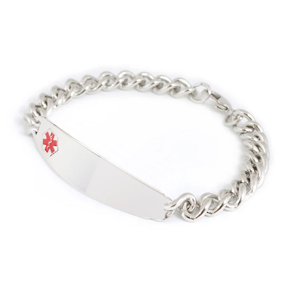speidel Medilog™ ID Stainless Steel Bracelet and Plaque w/ Raised Attached Medilog Charm