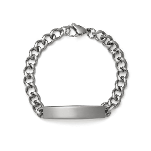 Speidel Men's Diamond Cut ID Bracelet With Brushed Finish Plaque