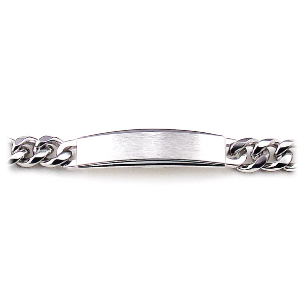 Speidel Men's Diamond Cut ID Bracelet With Brushed Finish Plaque