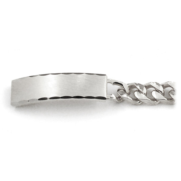 Speidel Men's ID Bracelet With Faceted Edge Brushed Plaque