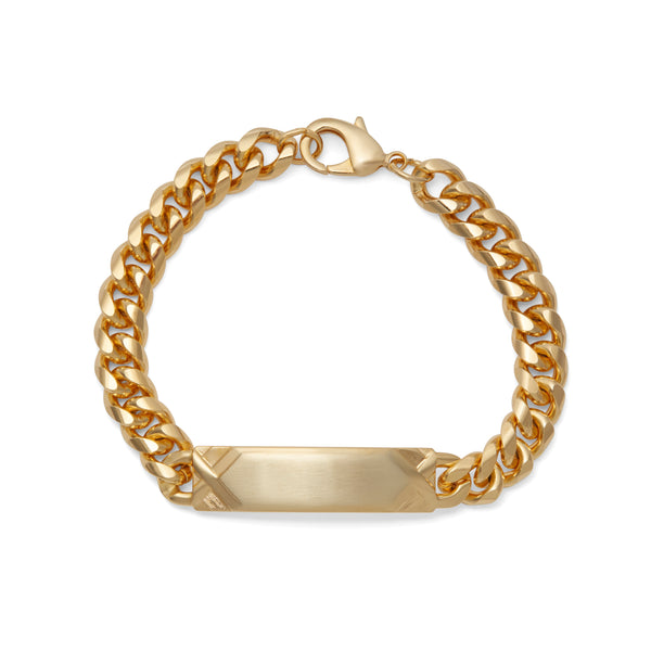 Speidel Men's ID Curb Bracelet With Pattern Dual Finish