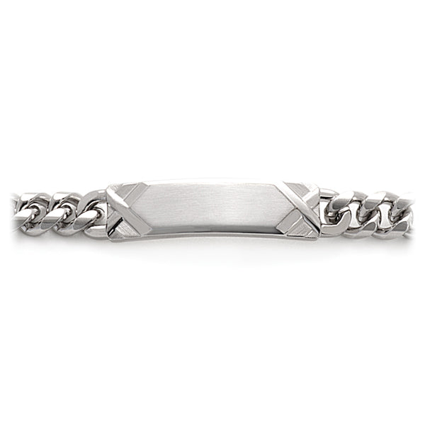 Speidel Men's ID Curb Bracelet With Pattern Dual Finish