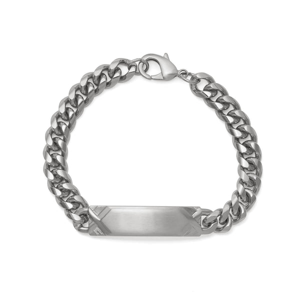 Speidel Men's ID Curb Bracelet With Pattern Dual Finish