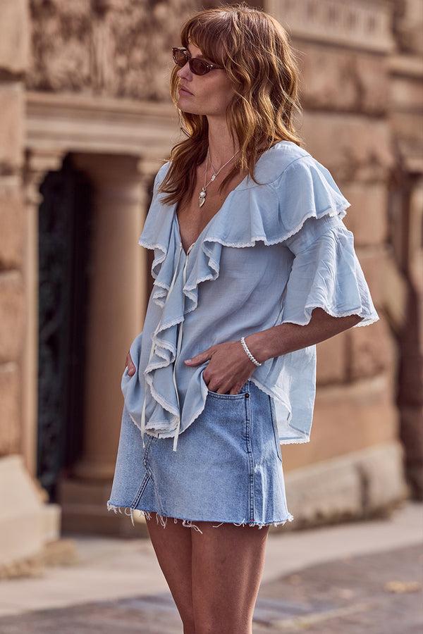 Spell 1979 Denim Mini Skirt