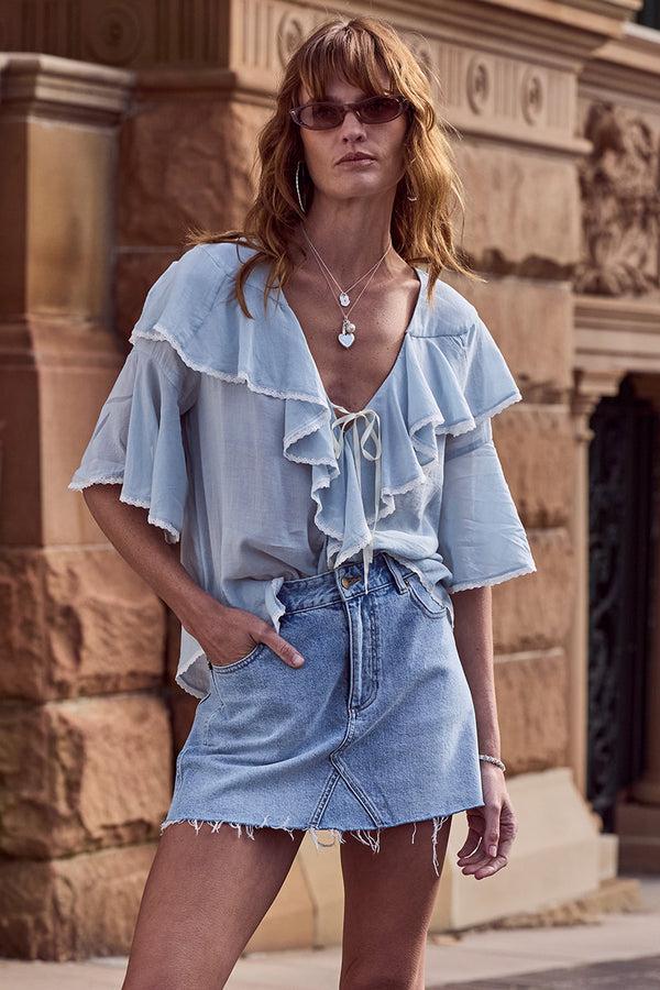 spell 1979 Denim Mini Skirt