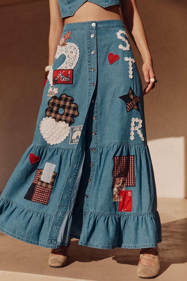 Spell Bombshell Patchwork Skirt