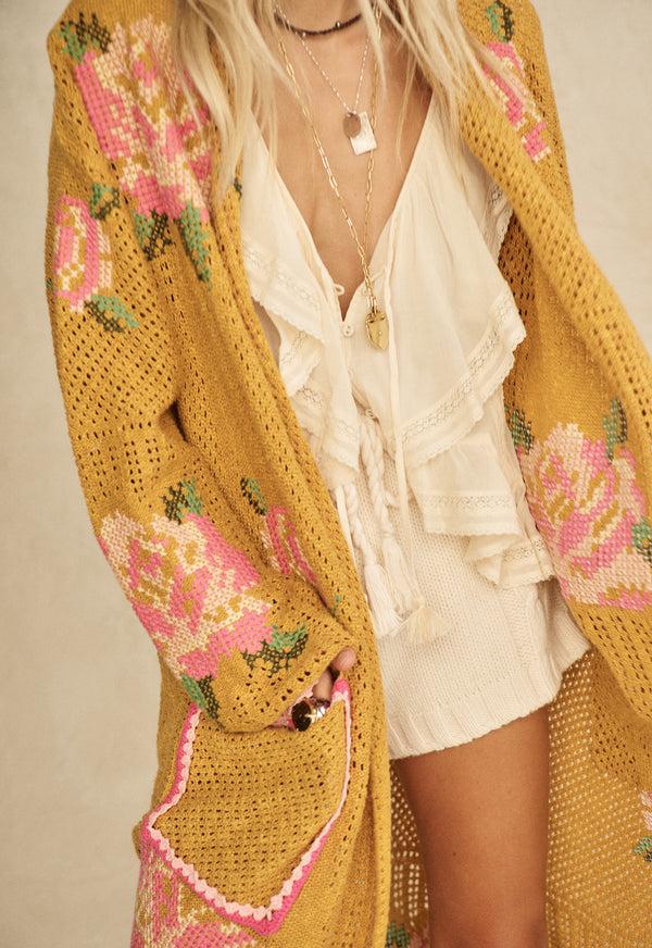 Spell Coastal Granny Maxi Cardigan