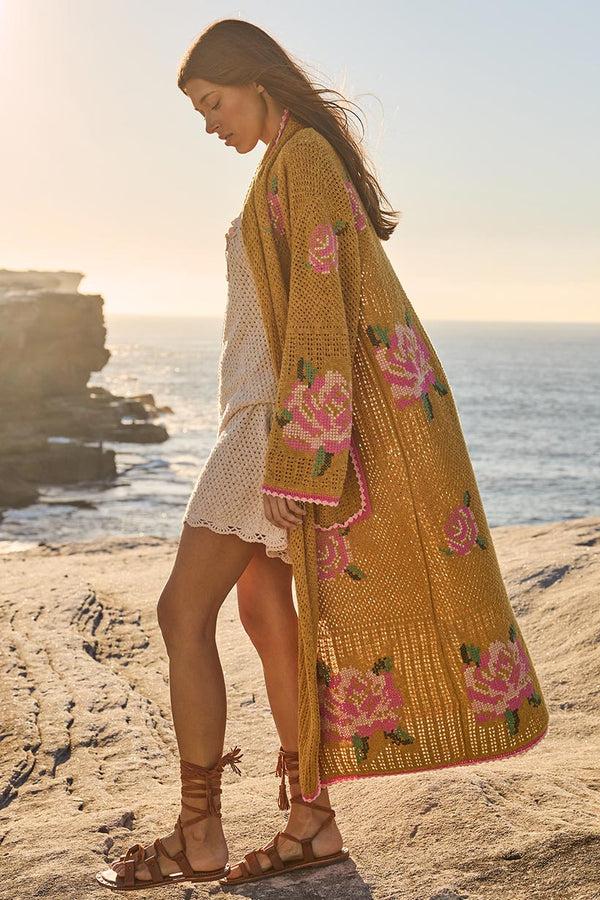 Spell Coastal Granny Maxi Cardigan