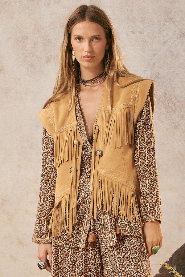 Spell Fearless Heart Suede Fringe Vest