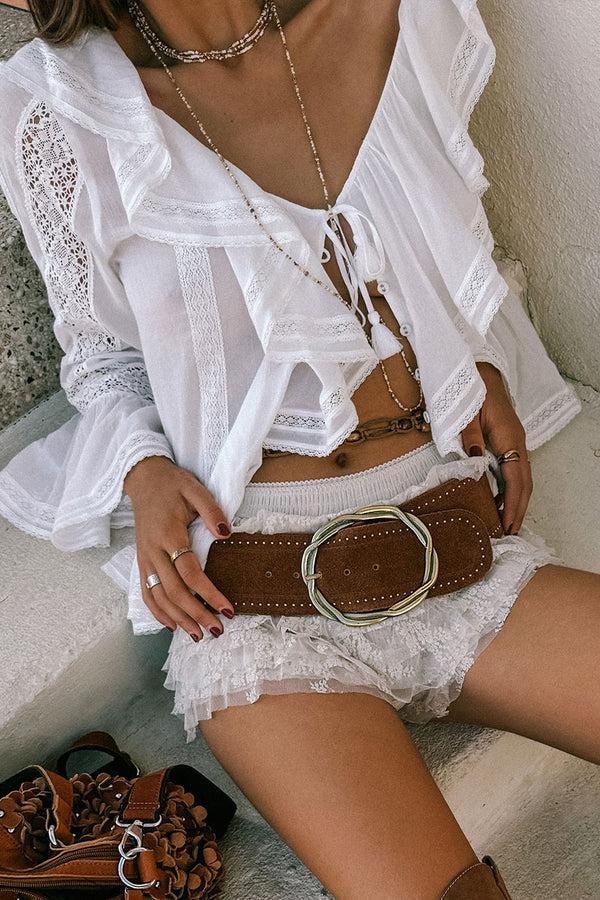 spell Fleur Lace Frill Blouse