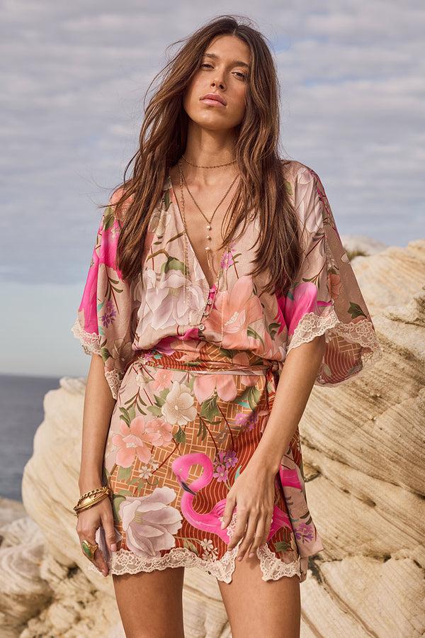 Spell Floridian Lace Mini Dress