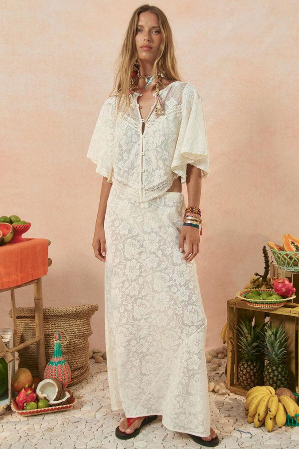 spell Free Love Lace Bias Skirt