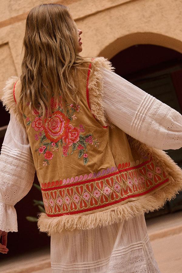 spell Full Bloom Embroidered Vest