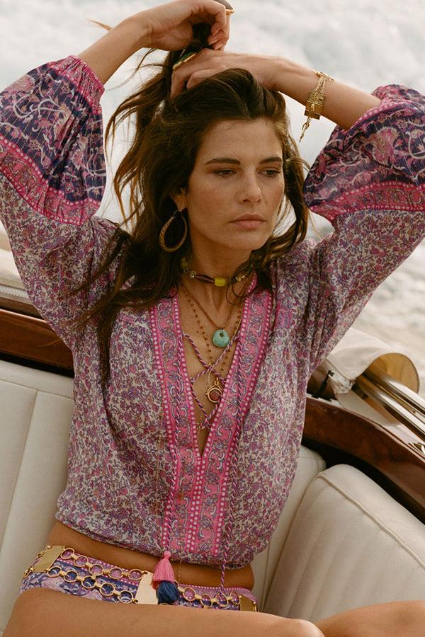 spell Little Bird Lace Up Blouse