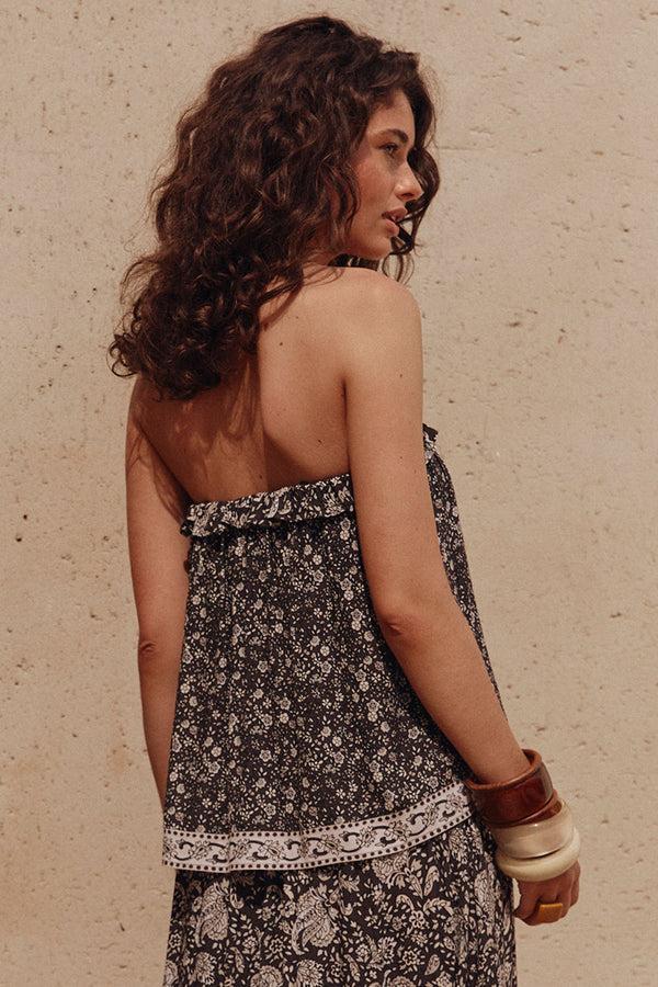 Spell Little Bird Strapless Frill Top