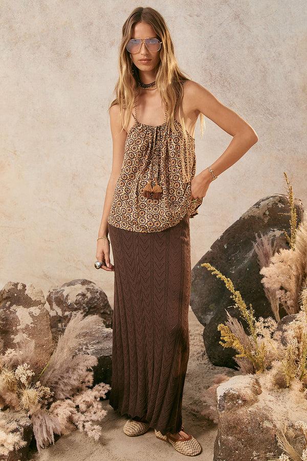 spell Lou Lou Knit Midi Skirt