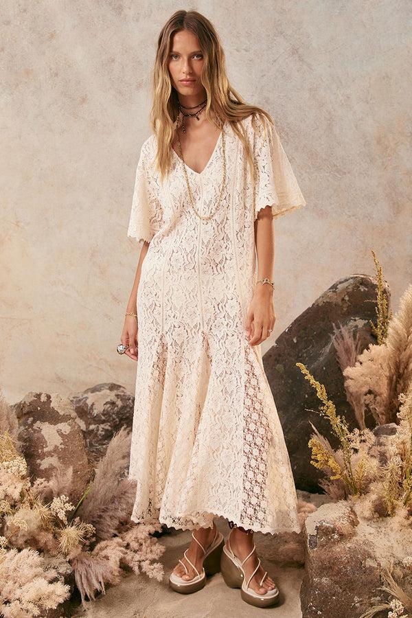 Spell Lux Lisbon Lace Handkerchief Dress