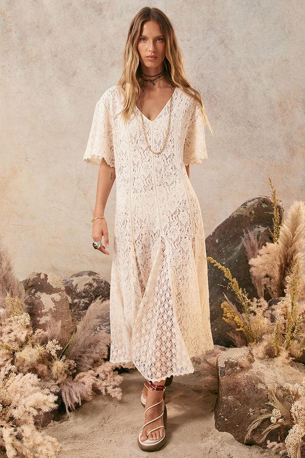 Spell Lux Lisbon Lace Handkerchief Dress
