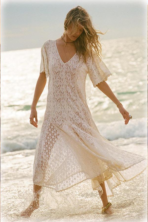 spell Lux Lisbon Lace Handkerchief Dress