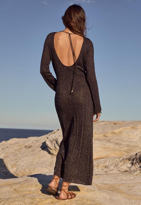 Spell The Moss Knit Backless Maxi Dress