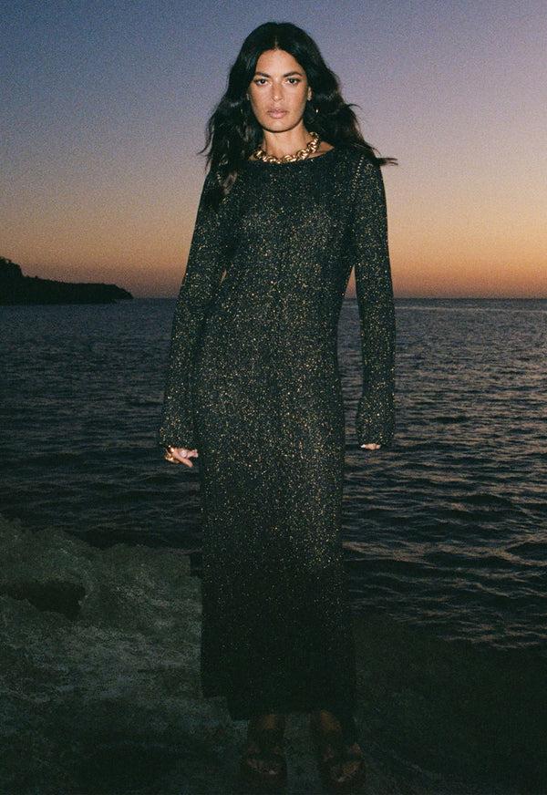 spell The Moss Knit Backless Maxi Dress