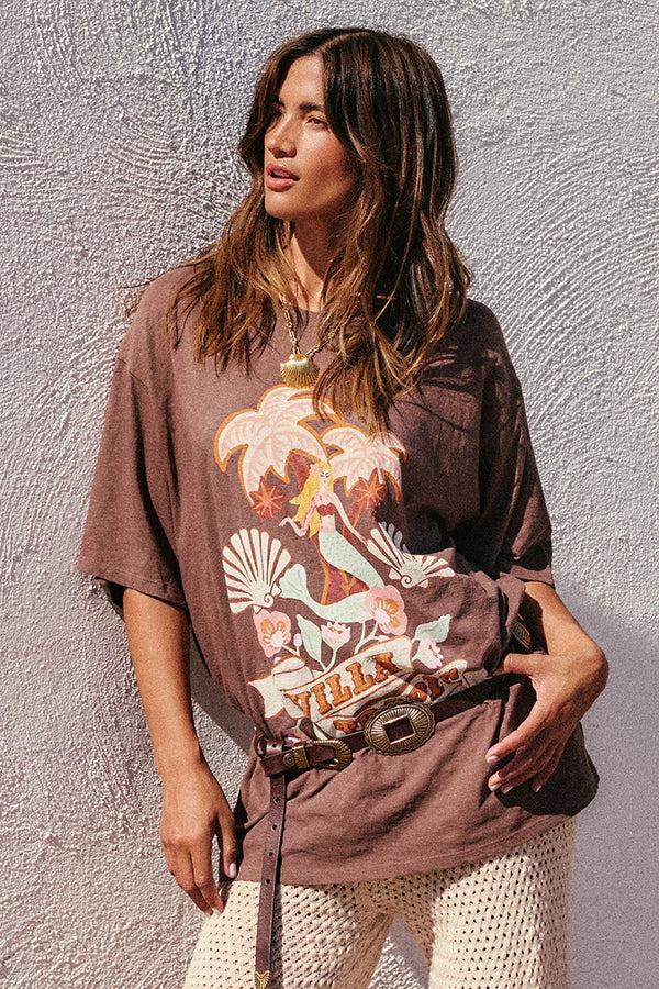 spell Villa Tropic Oversized Biker Tee