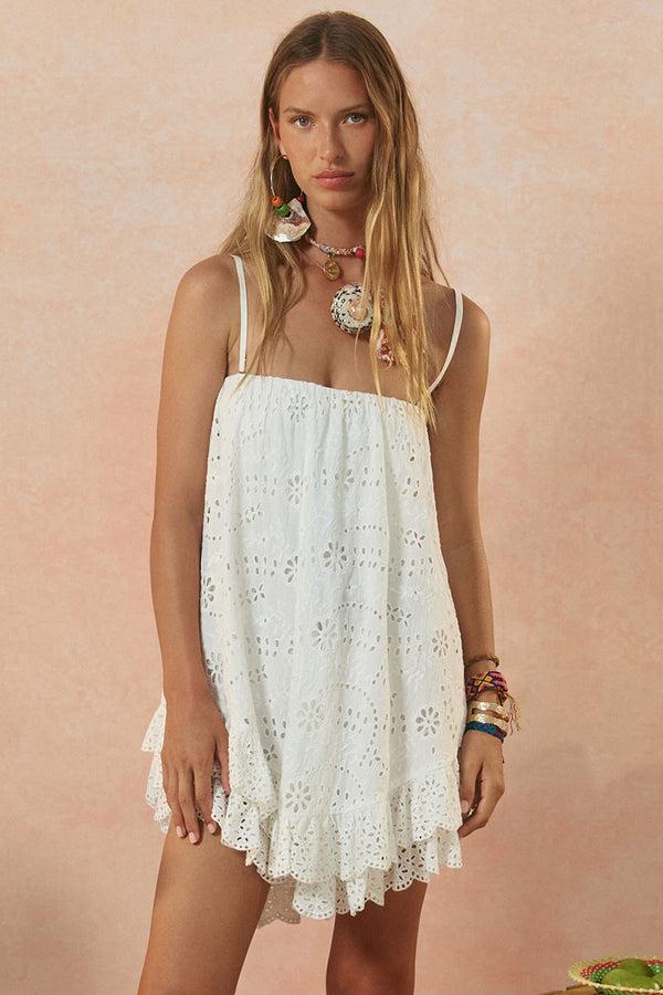 spell Yaya Lace Scarf Mini Dress