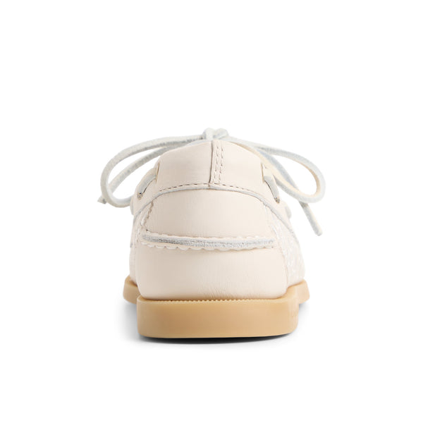 Sperry Top Sider Authentic Original™ 2 Eye Embroidered Boat Shoe Cream