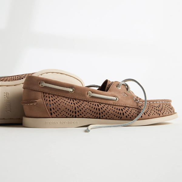 Sperry Top Sider Authentic Original™ 2 Eye Perforated Boat Shoe Light Sage