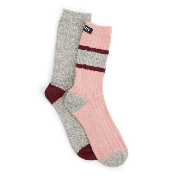 sperry top sider Ladies 2-pack Yarn Boot Socks Rose