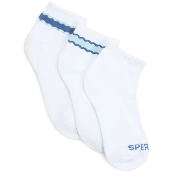 sperry top sider Ladies 3-pack Ankle Socks Blue combo