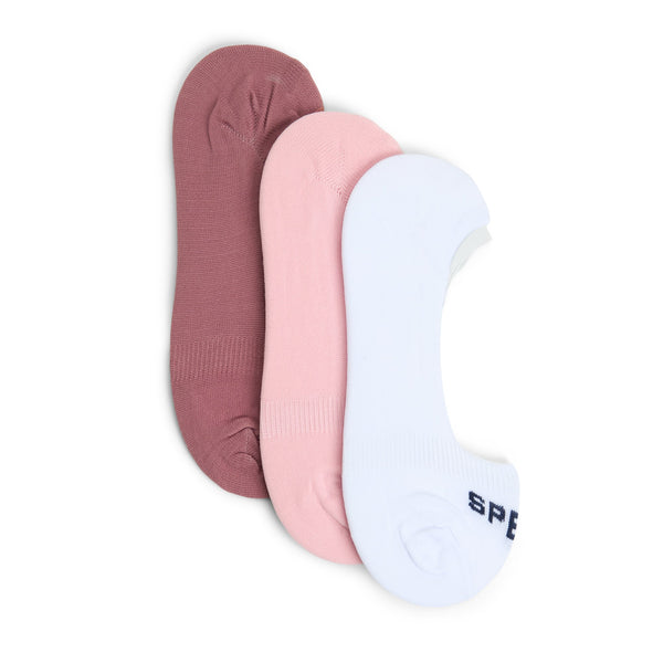 sperry top sider Ladies 3-Pack No-Show Socks Wht/lt pink