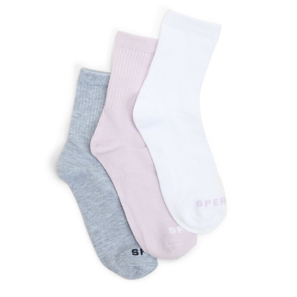 sperry top sider Ladies 3-Pack Short Crew Socks Open Purple