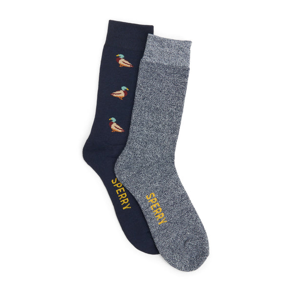 sperry top sider Mens 2-Pack Boot Socks Brown multi