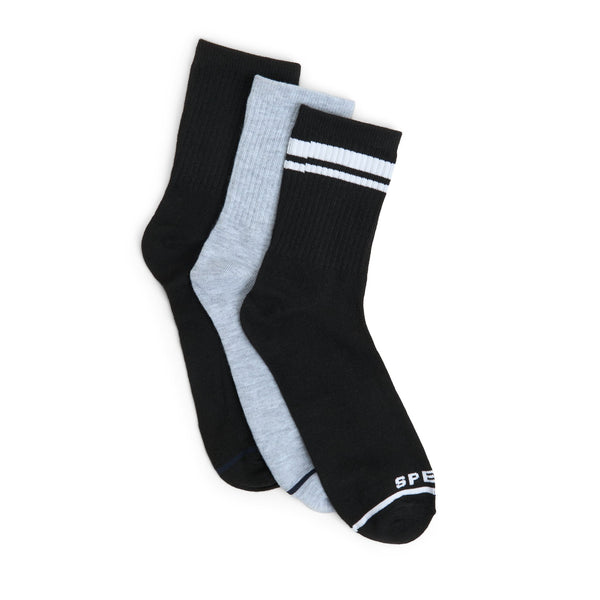sperry top sider Mens 3-Pack Short Crew Socks White multi