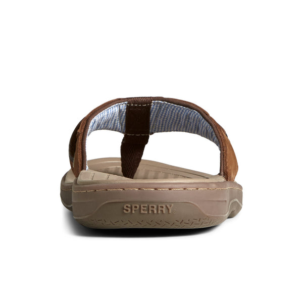 Sperry Top Sider Baitfish Leather Flip Flop Taupe