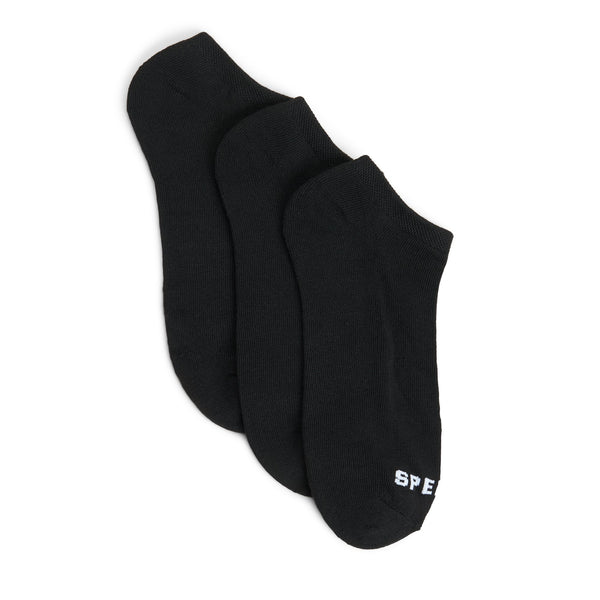 sperry top sider Mens 3-Pack Ankle Socks Black