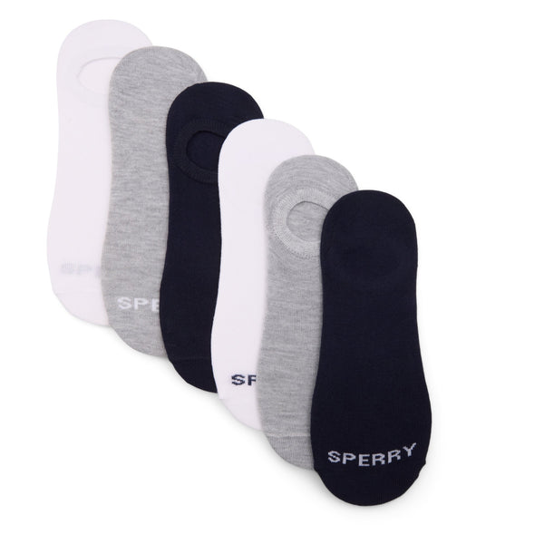 sperry top sider Mens 6-pack Liner Socks Black