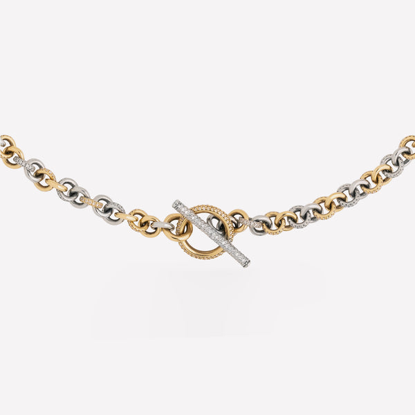 spinelli kilcollin Orbit Platinum Gold Pavé Chain Necklace