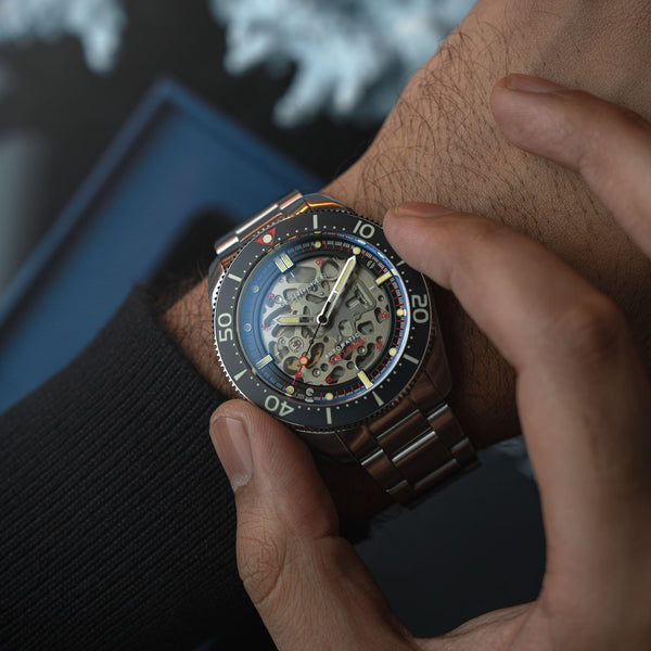 Spinnaker Croft 42 Skeleton Automatic Red Reef