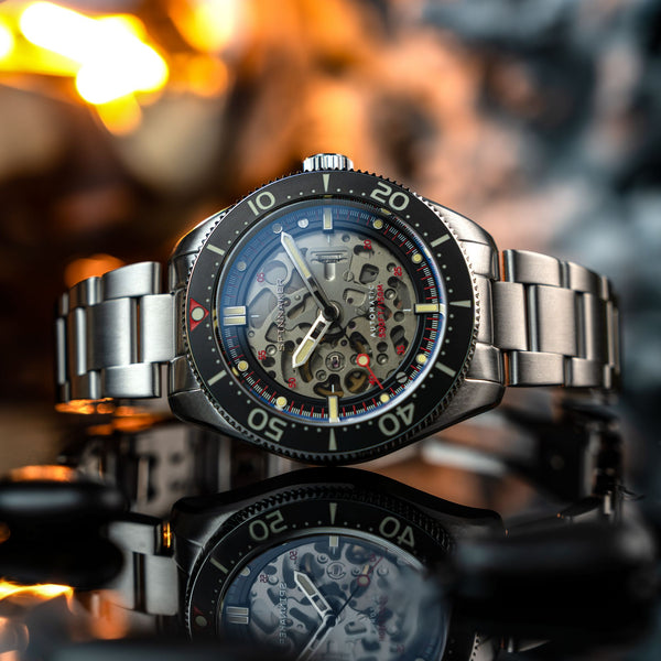 Spinnaker Croft 42 Skeleton Automatic Red Reef