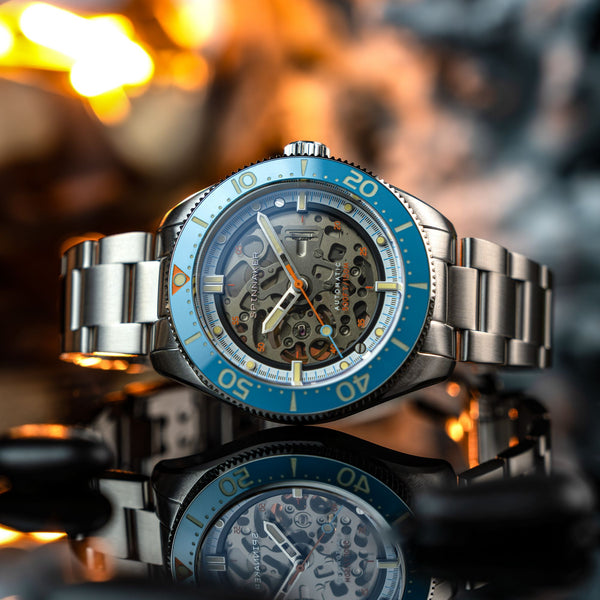 Spinnaker Croft 42 Skeleton Automatic Red Reef