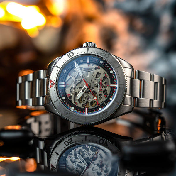 Spinnaker Croft 42 Skeleton Automatic Red Reef