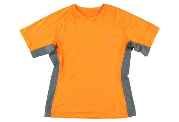 spira Women's Stinger Crew Workout Short Sleeve Nuclear Orange / Grey