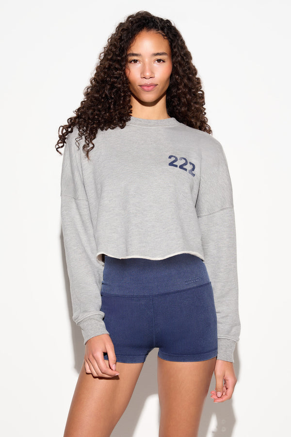 Spiritual Gangster 222 Drina Crop Sweatshirt LIGHT HEATHER GREY