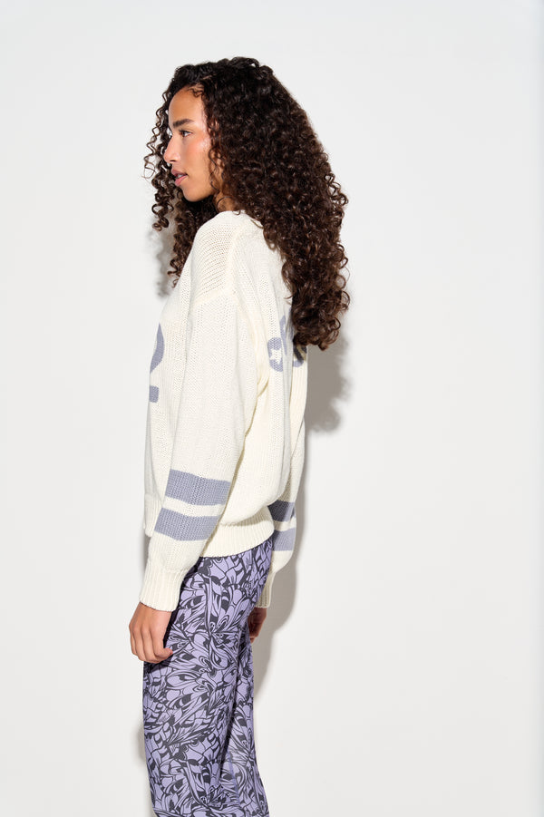 Spiritual Gangster 222 Optimist Jax Sweater VINTAGE WHITE