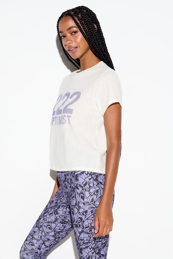Spiritual Gangster 222 Optimist Lila Tee VINTAGE WHITE