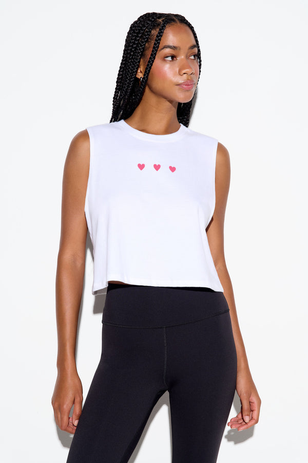 Spiritual Gangster 3 Of Hearts Spirit Crop Tank WHITE