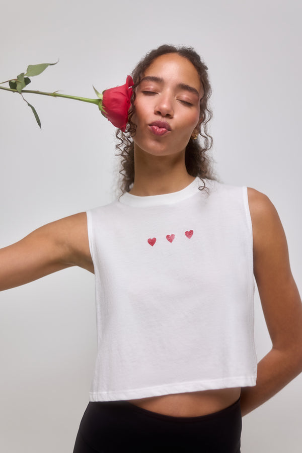 spiritual gangster 3 Of Hearts Spirit Crop Tank WHITE